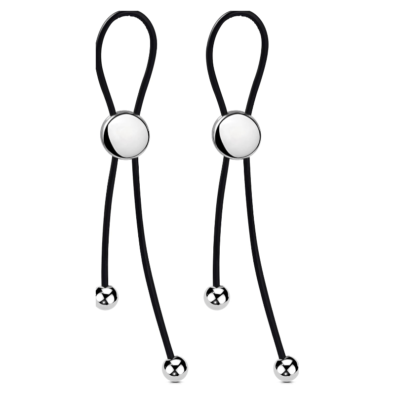 Faux Nipple Rings, Adjustable Fake Nipple Piercing Jewelry, Leather Material Drawstring Design Non - Pierced Jewelry - QIAO CrystalQIAO CrystalQIAO Crystal