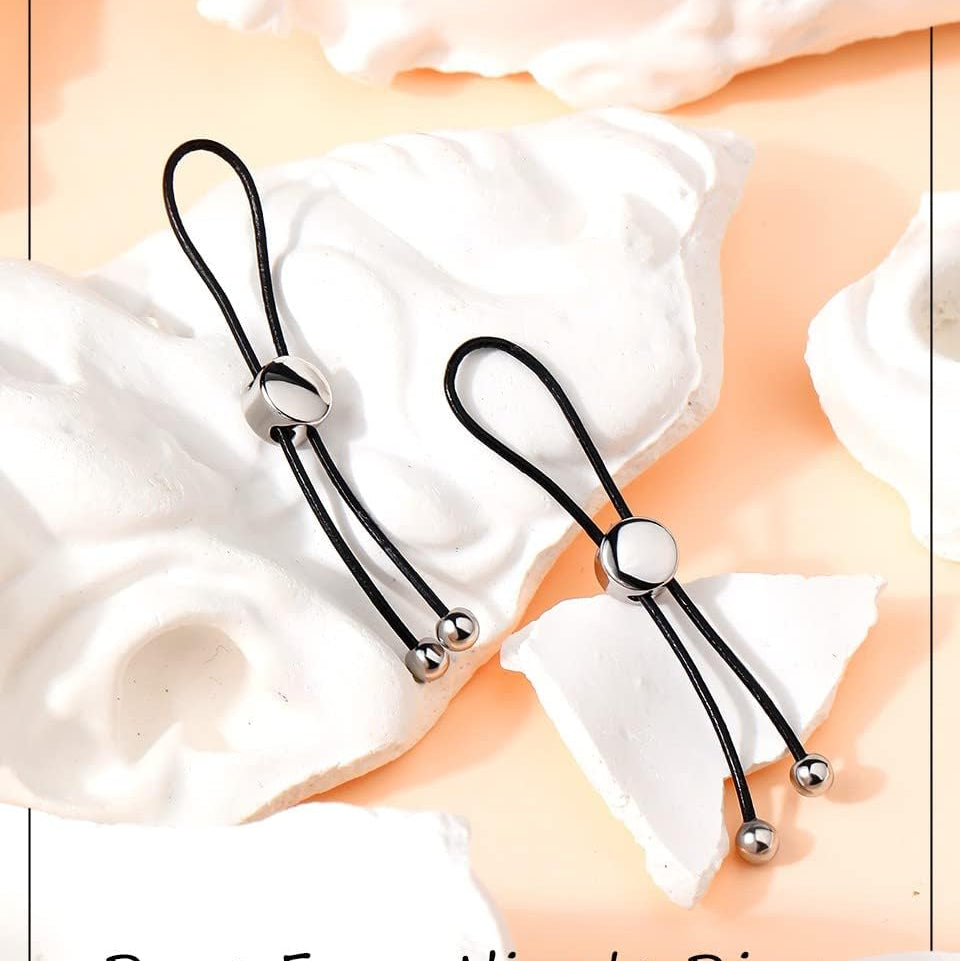 Faux Nipple Rings, Adjustable Fake Nipple Piercing Jewelry, Leather Material Drawstring Design Non - Pierced Jewelry - QIAO CrystalQIAO CrystalQIAO Crystal