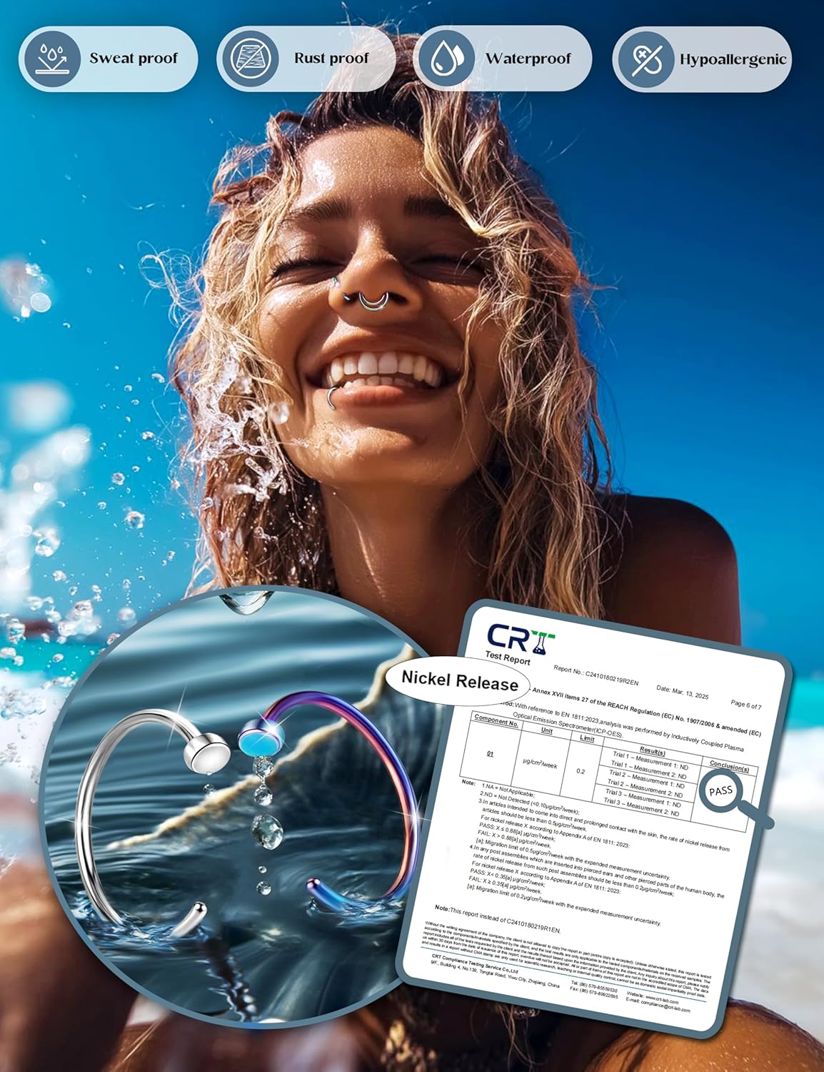 FIBO STEEL 18G - 22G 5PCS Stainless Steel Body Jewelry Piercing Nose Ring Hoop for Women - QIAO CrystalQIAO CrystalQIAO Crystal