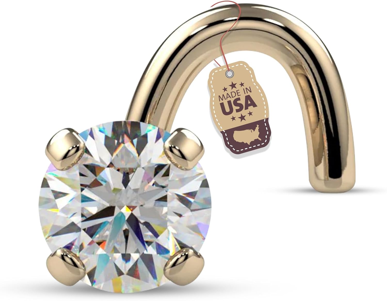 Fresh Trends Diamond Nose Ring Genuine Nose Stud - QIAO CrystalQIAO CrystalQIAO Crystal