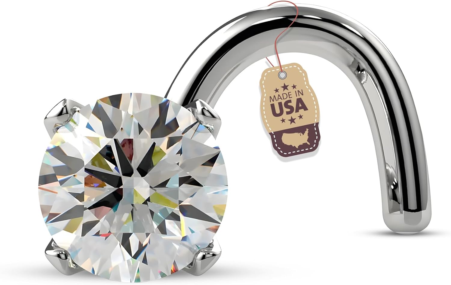 Fresh Trends Diamond Nose Ring Genuine Nose Stud - QIAO CrystalQIAO CrystalQIAO Crystal