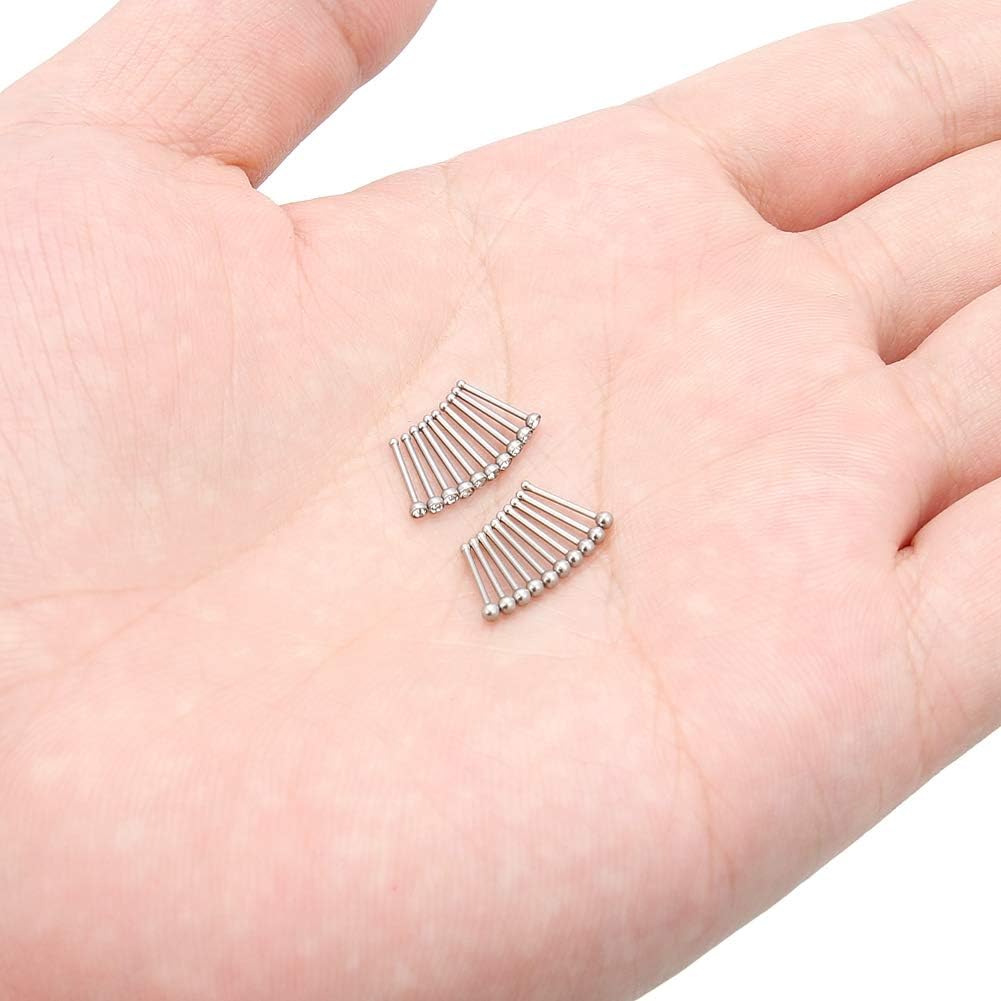 Ftovosyo Nose Ring Studs 22G 20PCS Surgical Steel Bone Nose Rings Pin Clear Diamond CZ Piercing Jewelry Women 1.5mm 2mm 2.5mm 3mm - QIAO CrystalQIAO CrystalQIAO Crystal