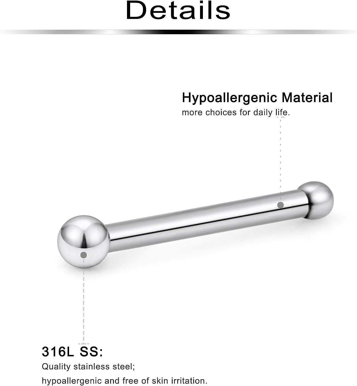 Ftovosyo Nose Ring Studs 22G 20PCS Surgical Steel Bone Nose Rings Pin Clear Diamond CZ Piercing Jewelry Women 1.5mm 2mm 2.5mm 3mm - QIAO CrystalQIAO CrystalQIAO Crystal