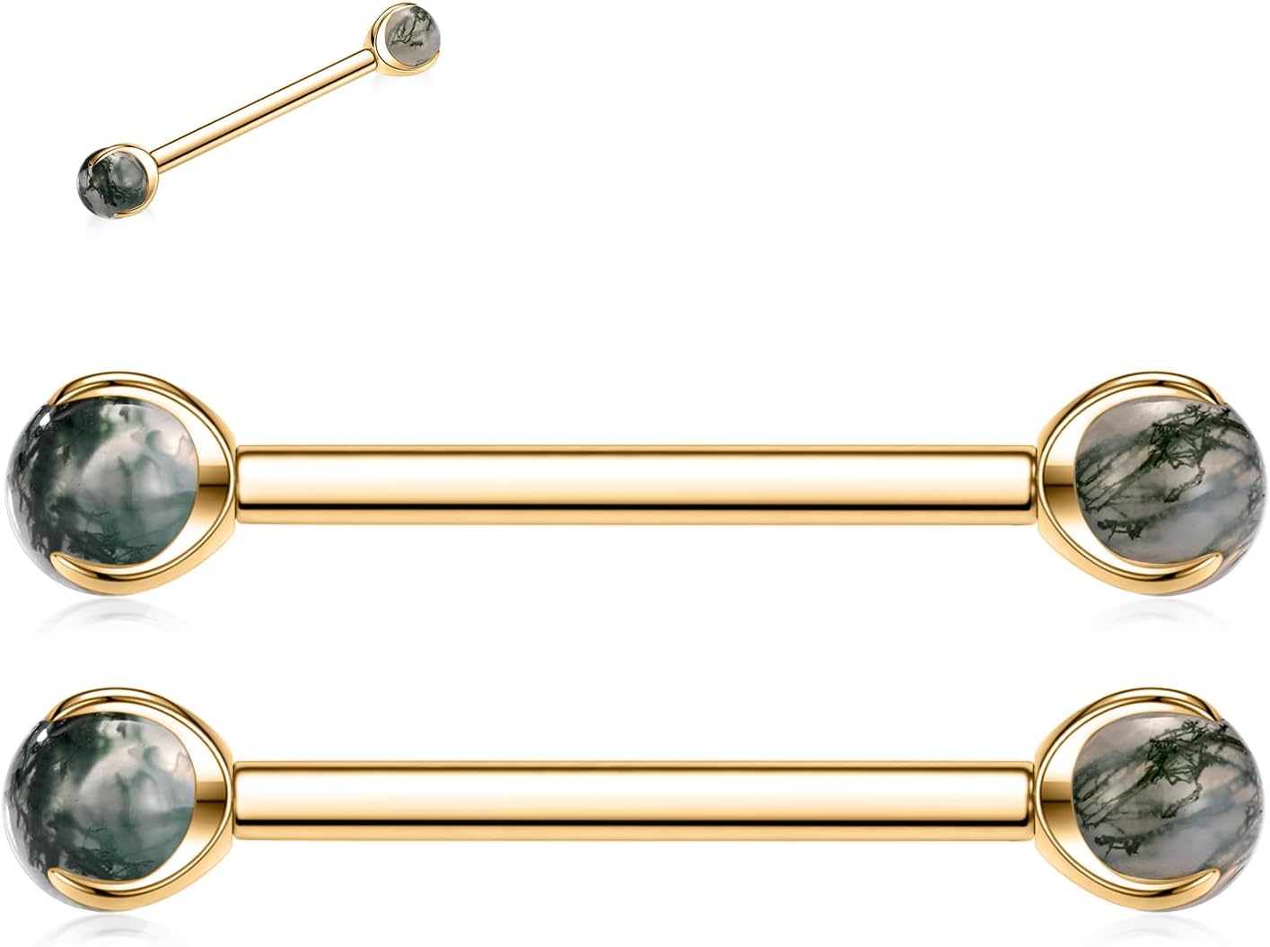 FUNLMO 2pcs Nipple Piercing Jewelry G23 Titanium Nipple Rings Tongue Rings Internally Threaded Bridge Piercing Jewelry 16G 14G 12G 12mm - 18mm - QIAO CrystalQIAO CrystalQIAO Crystal