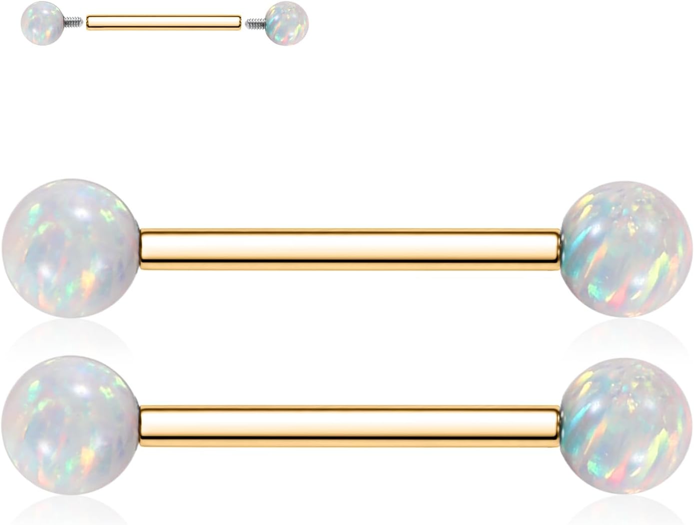 FUNLMO 2pcs Nipple Piercing Jewelry G23 Titanium Nipple Rings Tongue Rings Internally Threaded Bridge Piercing Jewelry 16G 14G 12G 12mm - 18mm - QIAO CrystalQIAO CrystalQIAO Crystal