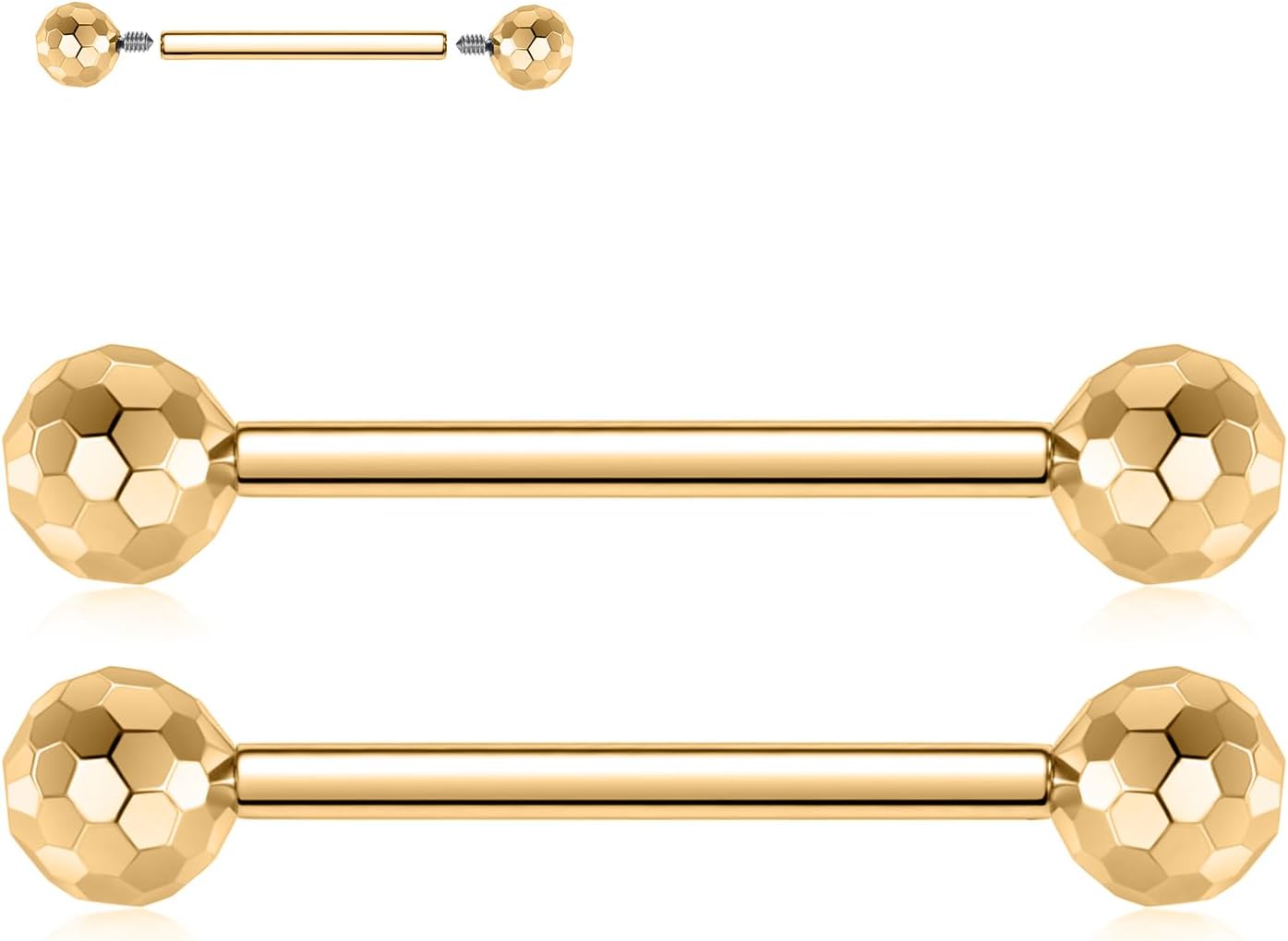 FUNLMO 2pcs Nipple Piercing Jewelry G23 Titanium Nipple Rings Tongue Rings Internally Threaded Bridge Piercing Jewelry 16G 14G 12G 12mm - 18mm - QIAO CrystalQIAO CrystalQIAO Crystal