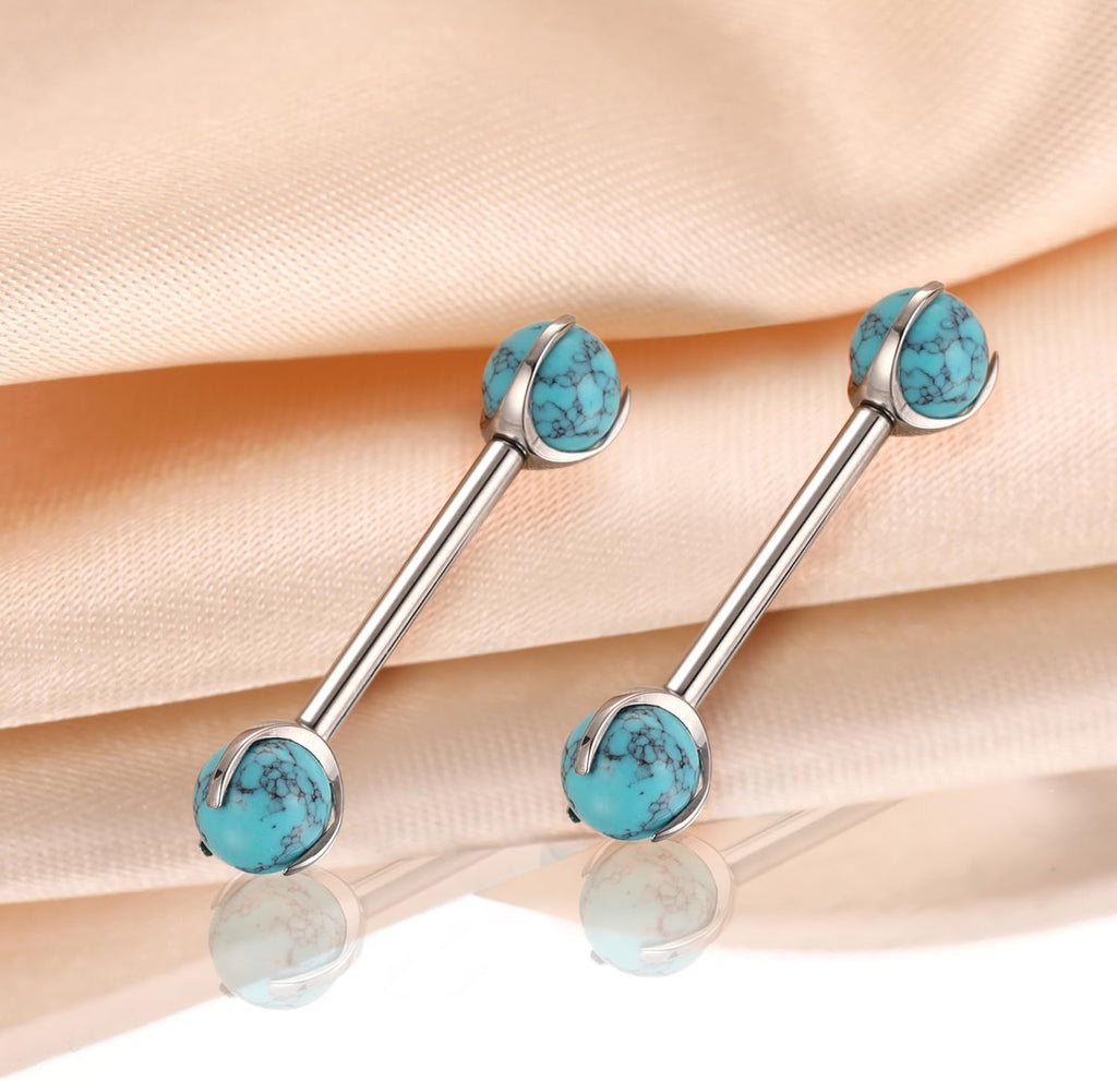 FUNLMO 2pcs Nipple Piercing Jewelry G23 Titanium Nipple Rings Tongue Rings Internally Threaded Bridge Piercing Jewelry 16G 14G 12G 12mm - 18mm - QIAO CrystalQIAO CrystalQIAO Crystal