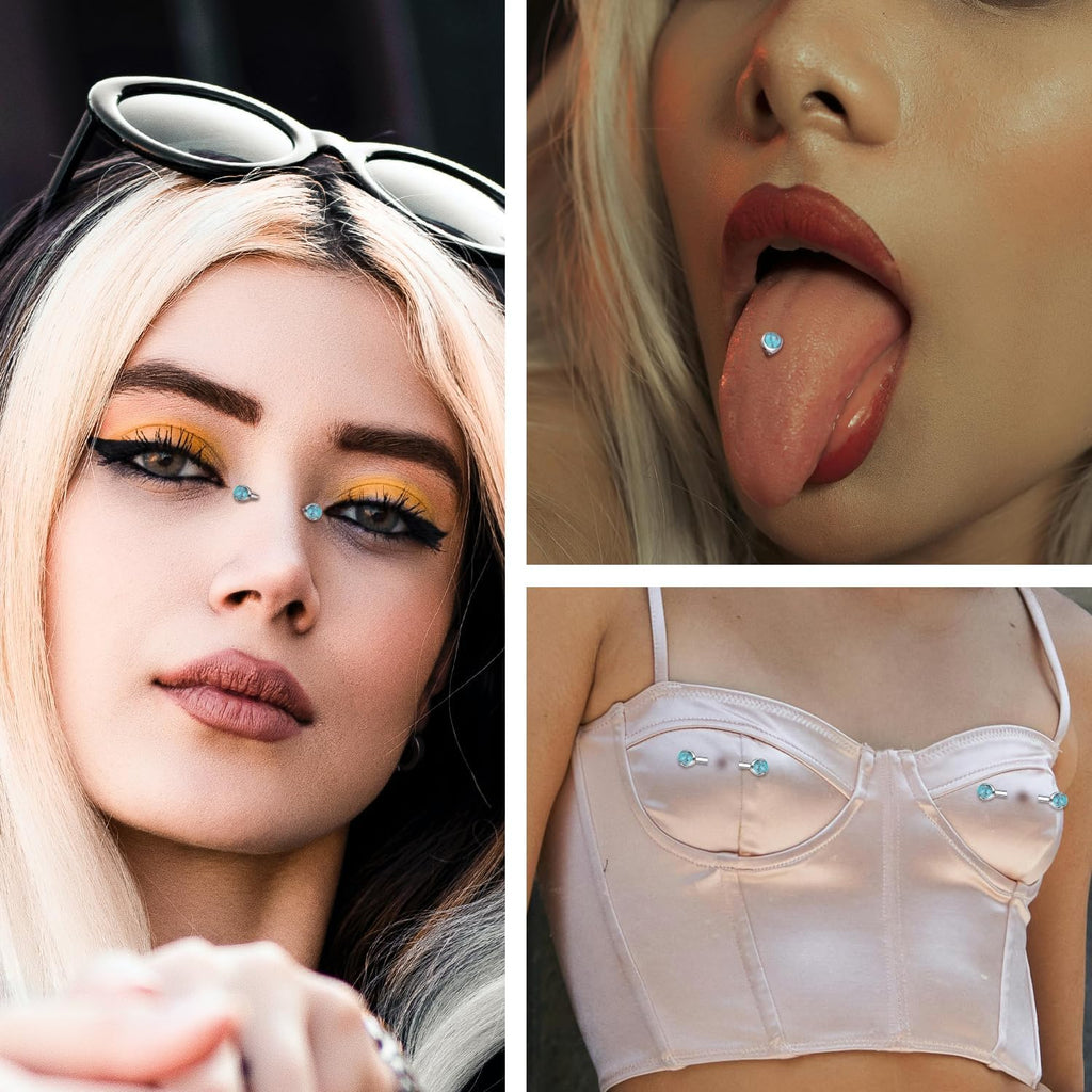 FUNLMO 2pcs Nipple Piercing Jewelry G23 Titanium Nipple Rings Tongue Rings Internally Threaded Bridge Piercing Jewelry 16G 14G 12G 12mm - 18mm - QIAO CrystalQIAO CrystalQIAO Crystal