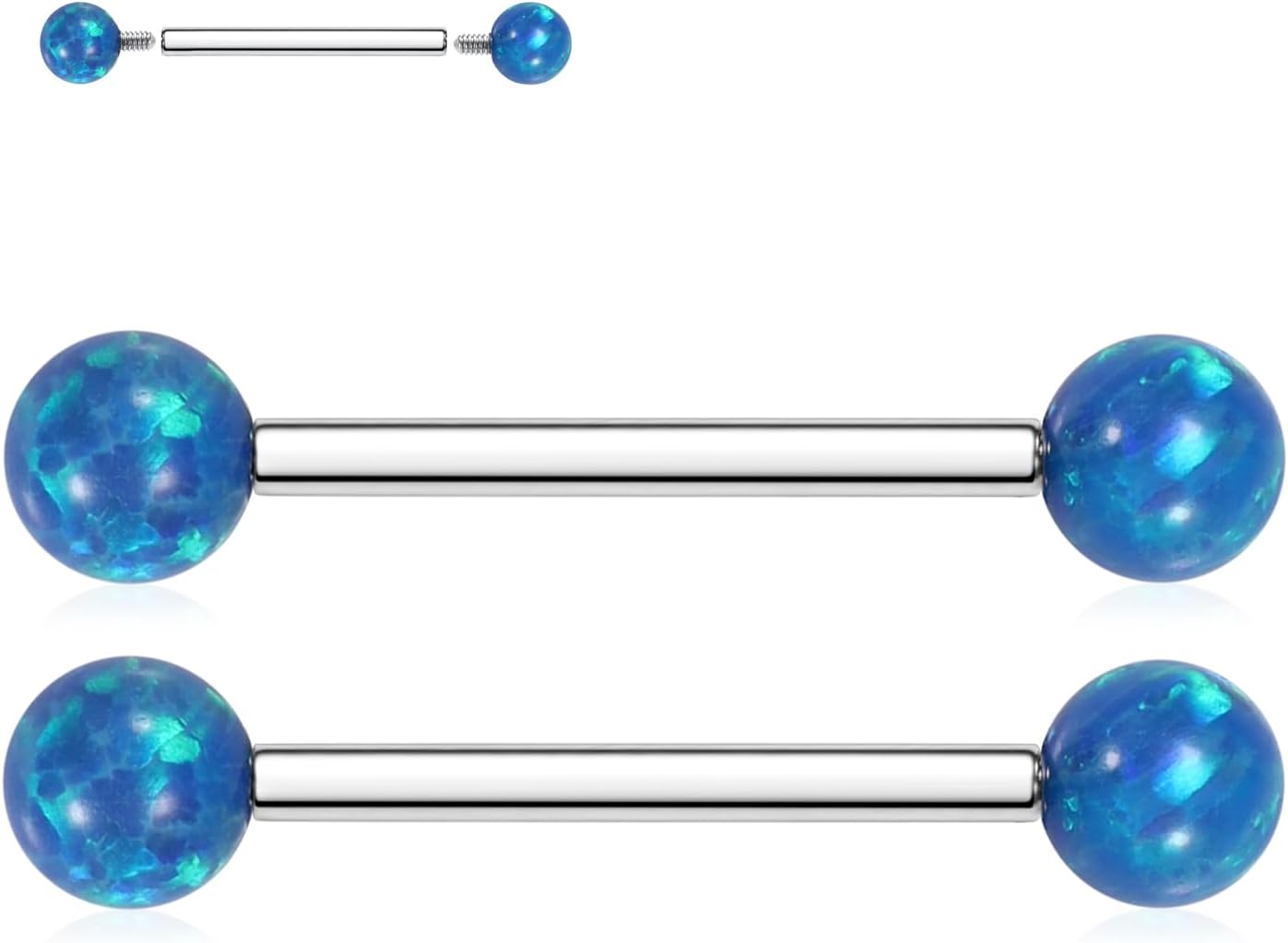 FUNLMO 2pcs Nipple Piercing Jewelry G23 Titanium Nipple Rings Tongue Rings Internally Threaded Bridge Piercing Jewelry 16G 14G 12G 12mm - 18mm - QIAO CrystalQIAO CrystalQIAO Crystal