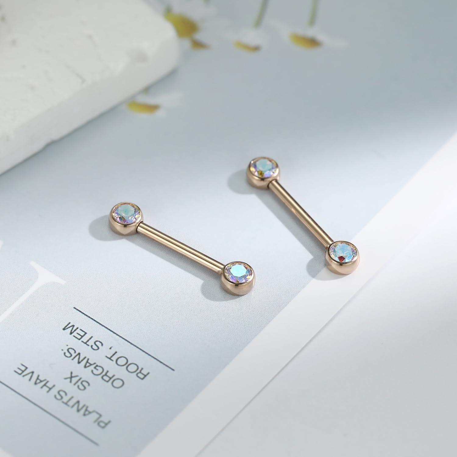 FUNLMO 2pcs Nipple Piercing Jewelry Titanium Nipple Rings Internally Threaded Tongue Rings Bridge Piercing Jewelry Nipple Barbells 14G 12 - 20mm - QIAO CrystalQIAO CrystalQIAO Crystal