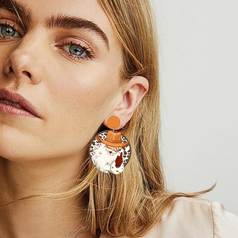 Funny Cute Christmas Earrings Santa Claus Christmas Tree Snowman Wooden Dangle Drop Earrings Vintage Gingerbread Man Cow Bus Earrings for Women Xmas Christmas Party Jewelry - QIAO Crystal我的商店QIAO Crystal