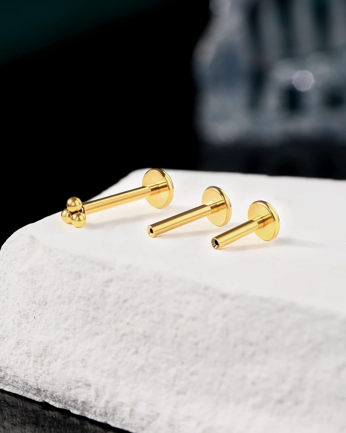 G23 Titanium 16g Helix Cartilage Earrings Threadless Cluster Ear Studs Tragus - QIAO CrystalQIAO CrystalQIAO Crystal