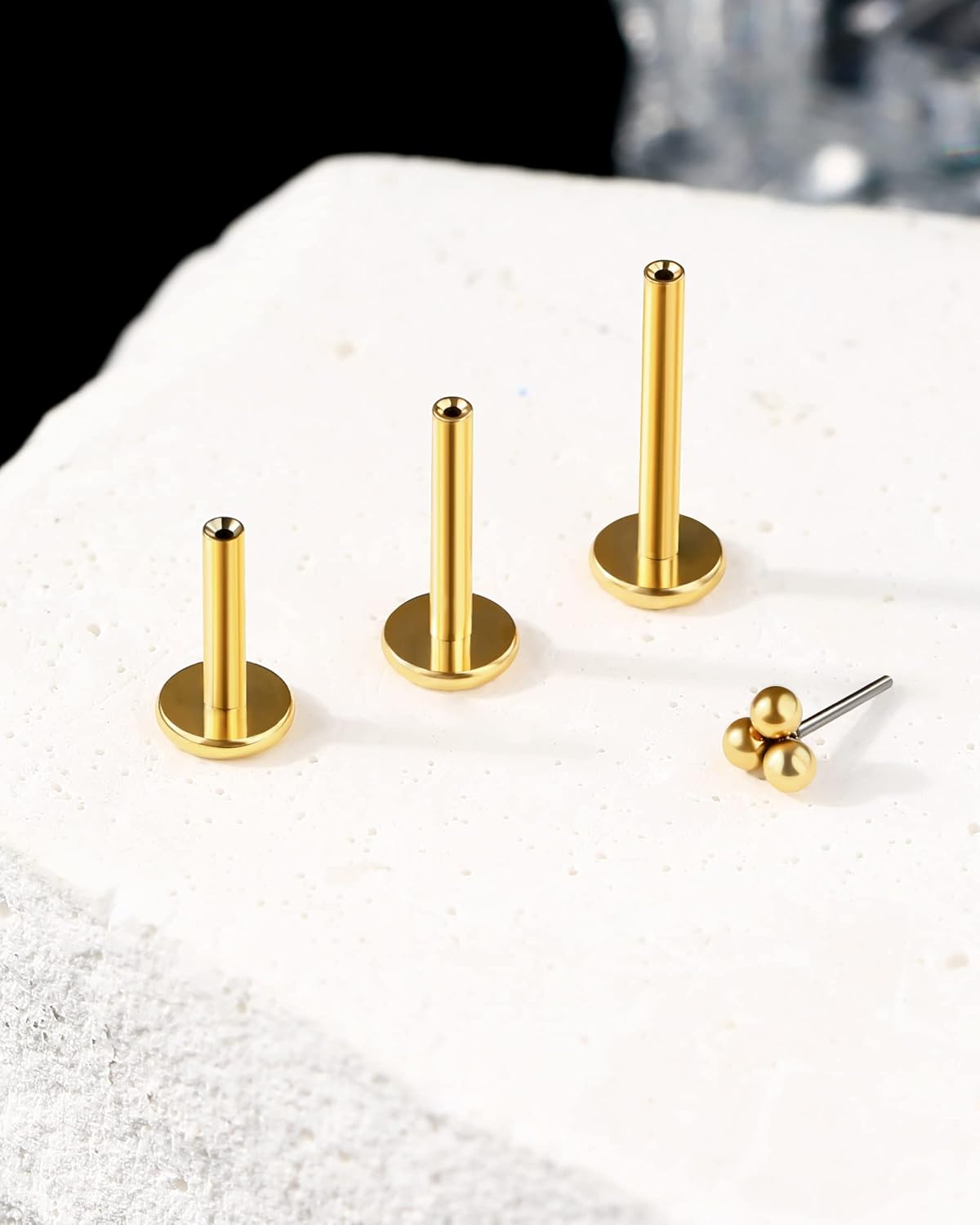 G23 Titanium 16g Helix Cartilage Earrings Threadless Cluster Ear Studs Tragus - QIAO CrystalQIAO CrystalQIAO Crystal