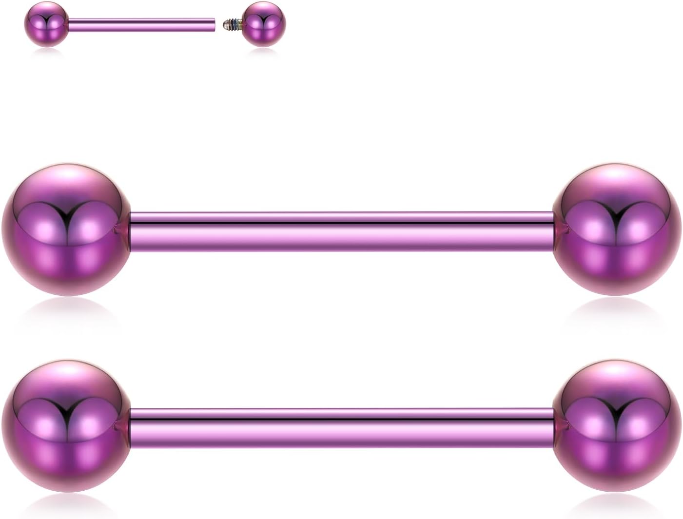 G23 Titanium Nipple Barbell Nipple Rings Nipple Bars Straight Bar Body Jewelry Barbell Eyebrow Internally Threaded Tongue Piercing 12 14 16G - QIAO CrystalQIAO CrystalQIAO Crystal