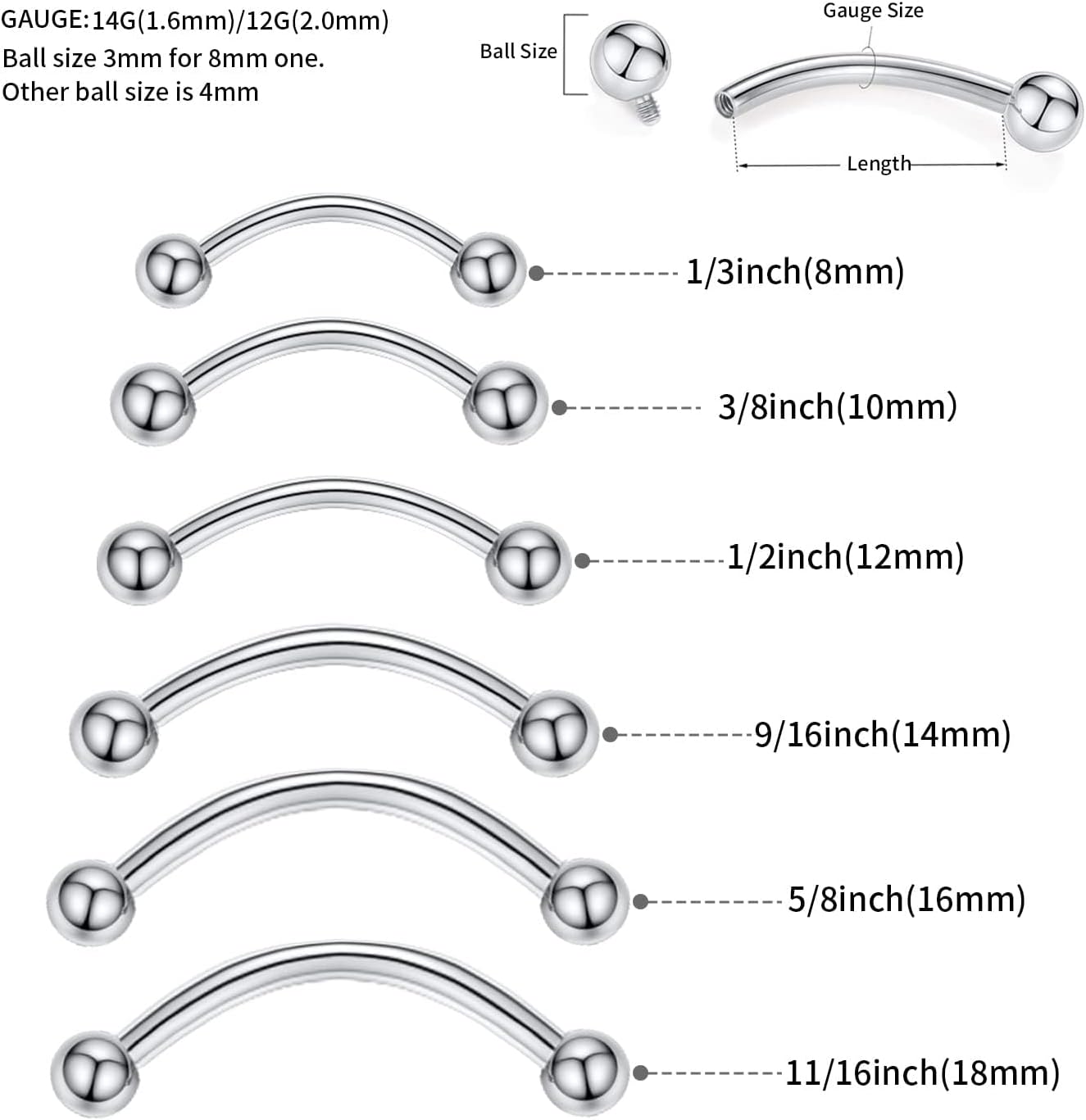 G23 Titanium Nipple Barbell Nipple Rings Nipple Bars Straight Bar Body Jewelry Barbell Eyebrow Internally Threaded Tongue Piercing 12 14 16G - QIAO CrystalQIAO CrystalQIAO Crystal