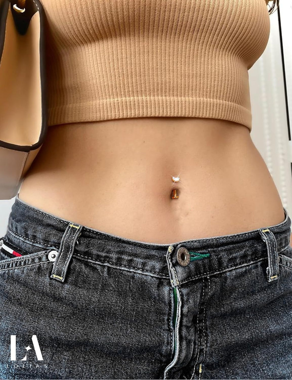 Gold Belly Button Ring - 14G Surgical Stainless Steel Belly Rings Hypoallergenic Clicker Belly Button Piercings for Women CZ Dangle Belly Button Rings Navel Piercing Pack Silver/Gold - 我的商店我的商店我的商店