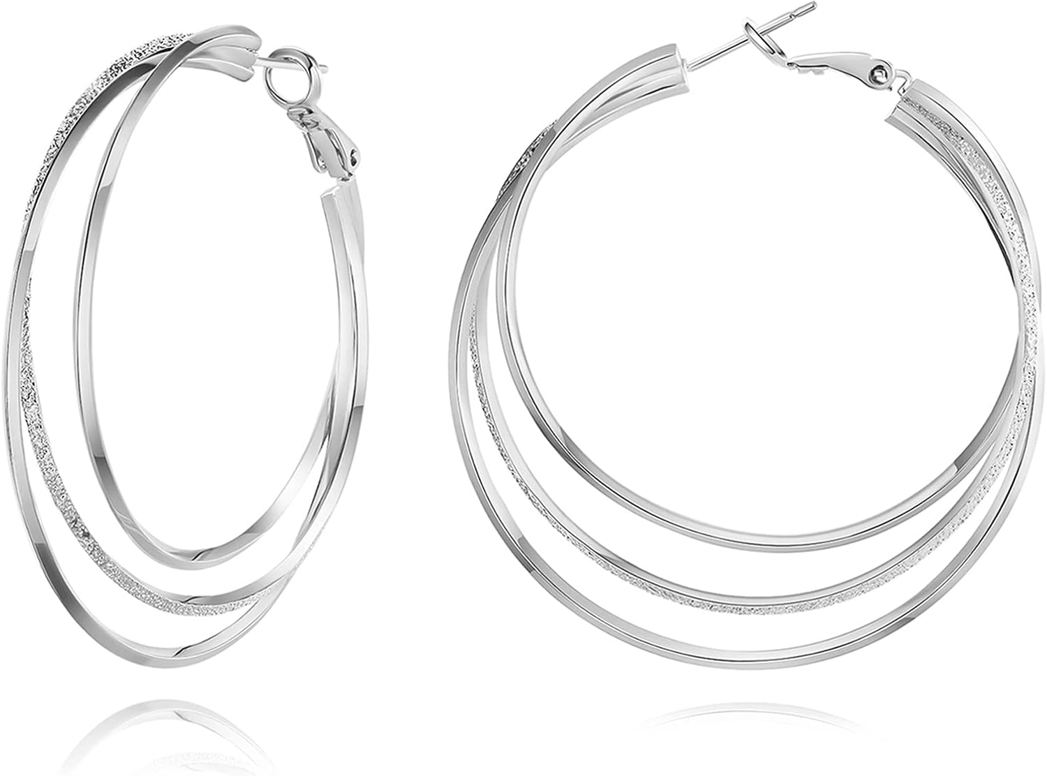 Gold Hoop Earrings for Women, Lightweight Chunky Silver Earrings for Women 14K Real Gold Plated Hoops Earrings Hypoallergenic Earrings Jewelry - 我的商店我的商店我的商店