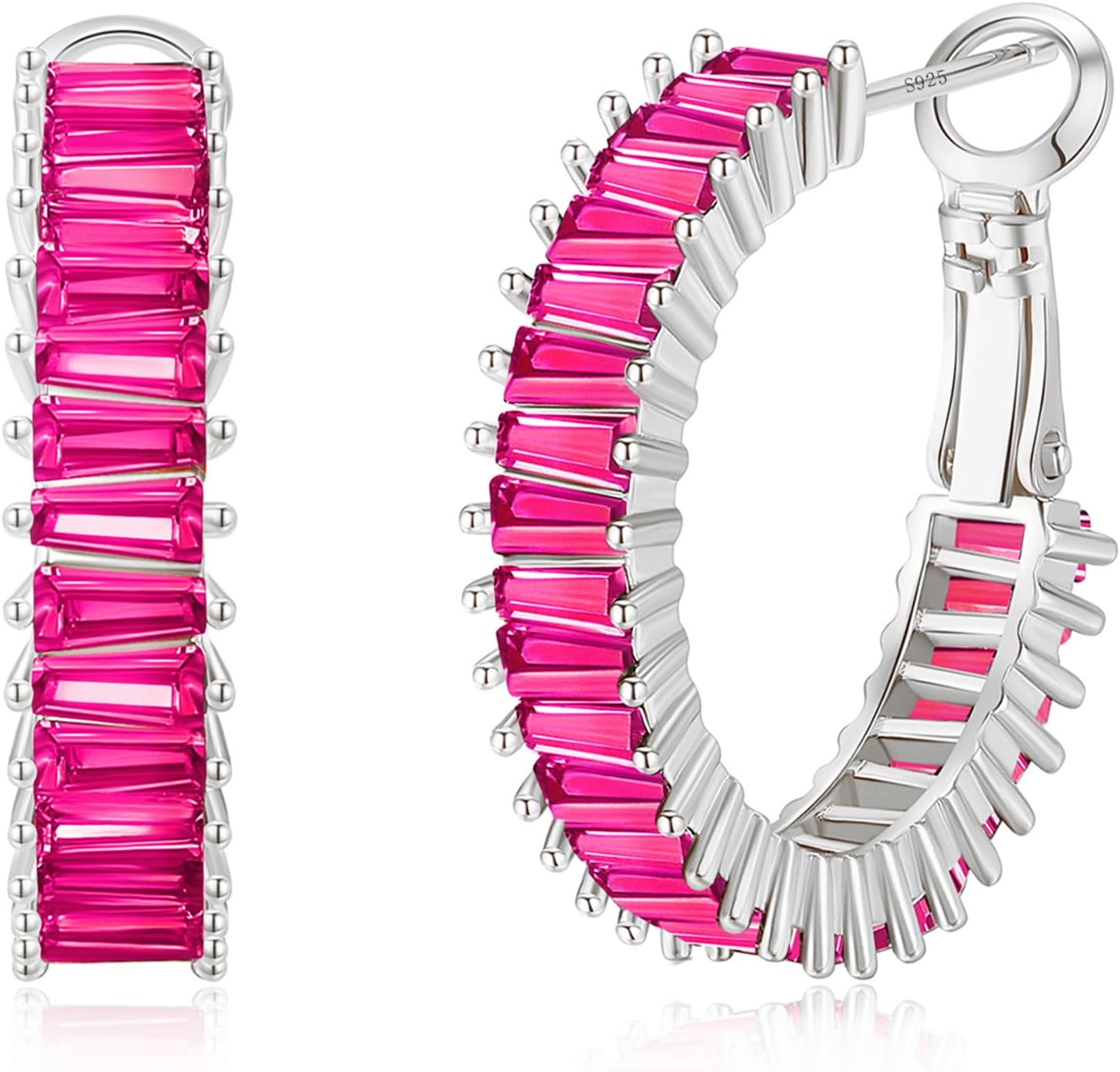 Gold Hoop Earrings for Women, Lightweight Chunky Silver Earrings for Women 14K Real Gold Plated Hoops Earrings Hypoallergenic Earrings Jewelry - 我的商店我的商店我的商店