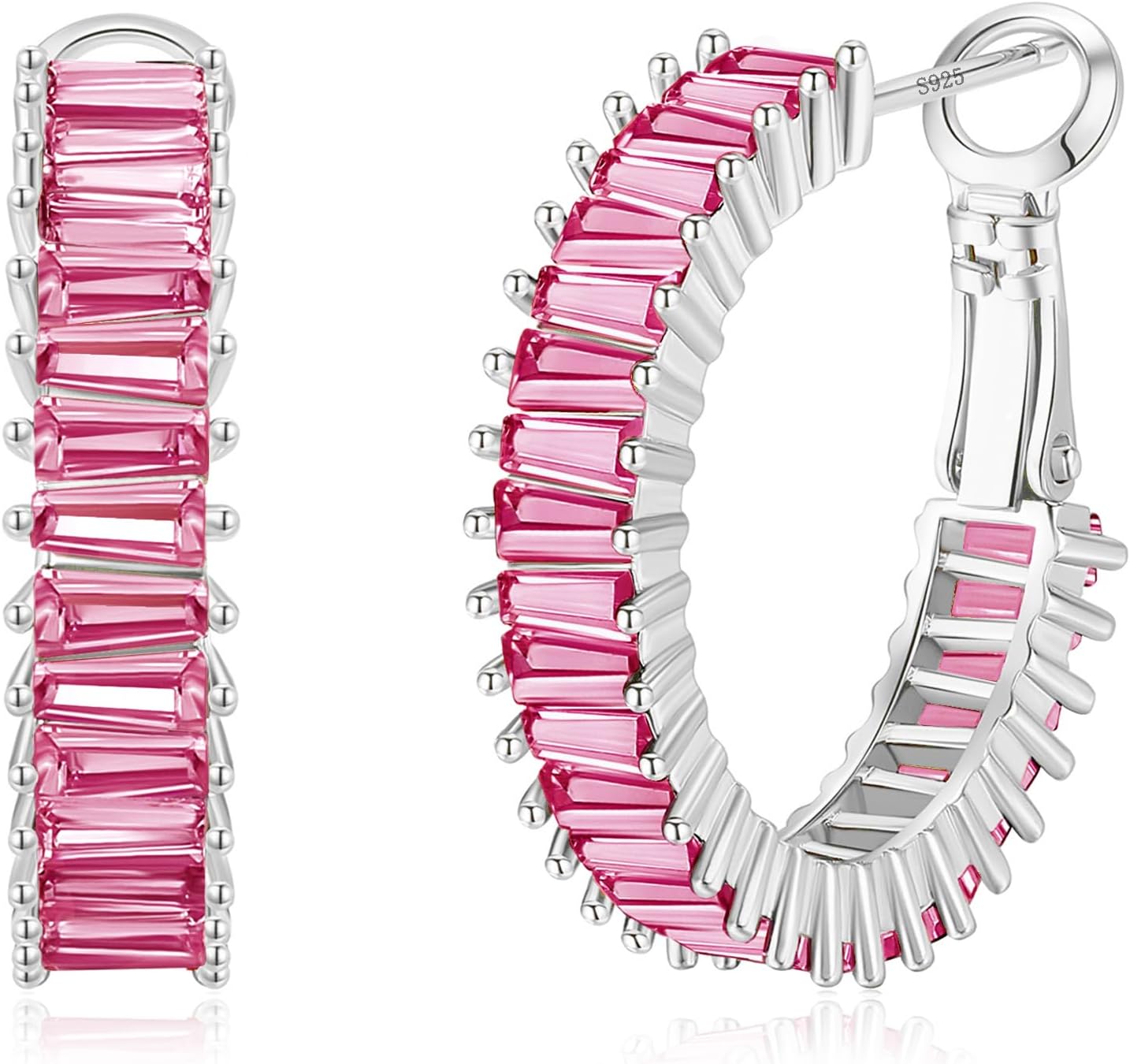 Gold Hoop Earrings for Women, Lightweight Chunky Silver Earrings for Women 14K Real Gold Plated Hoops Earrings Hypoallergenic Earrings Jewelry - 我的商店我的商店我的商店