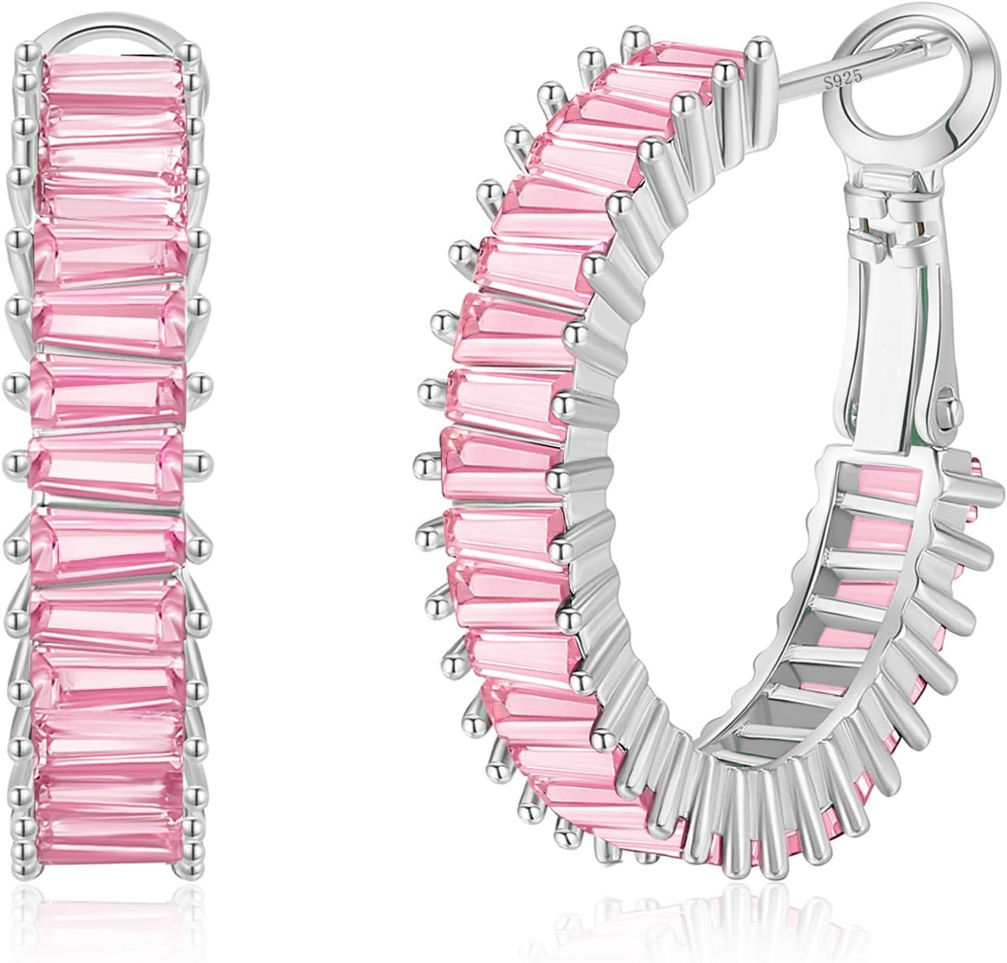 Gold Hoop Earrings for Women, Lightweight Chunky Silver Earrings for Women 14K Real Gold Plated Hoops Earrings Hypoallergenic Earrings Jewelry - 我的商店我的商店我的商店