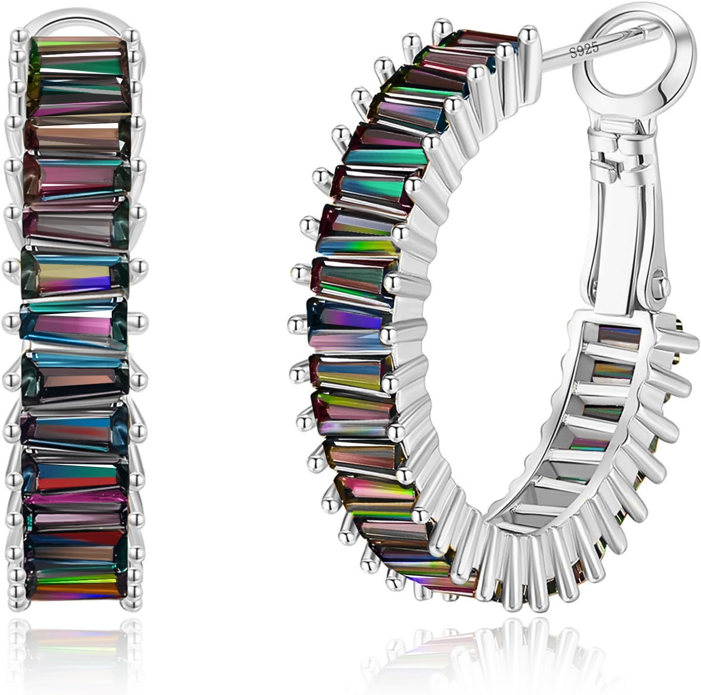 Gold Hoop Earrings for Women, Lightweight Chunky Silver Earrings for Women 14K Real Gold Plated Hoops Earrings Hypoallergenic Earrings Jewelry - 我的商店我的商店我的商店