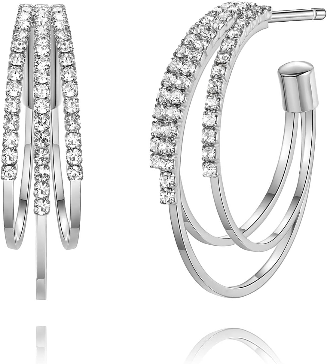 Gold Hoop Earrings for Women, Lightweight Chunky Silver Earrings for Women 14K Real Gold Plated Hoops Earrings Hypoallergenic Earrings Jewelry - 我的商店我的商店我的商店