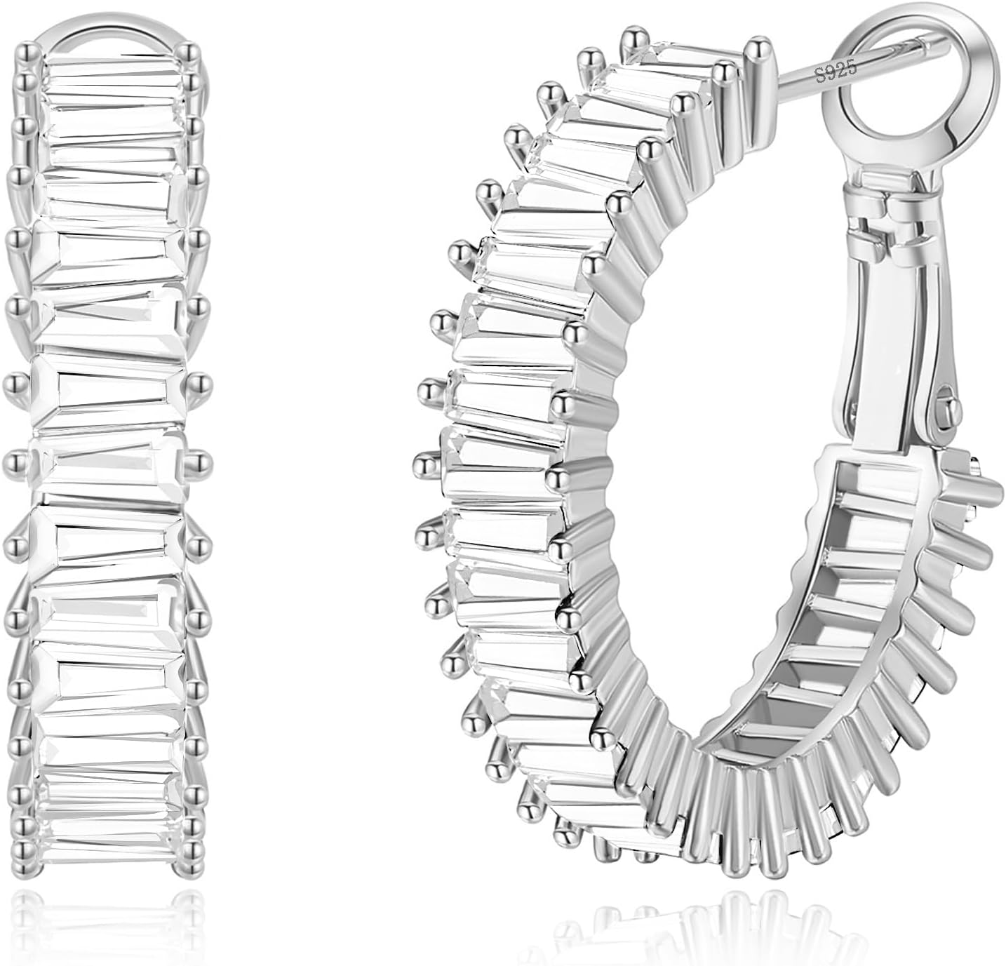 Gold Hoop Earrings for Women, Lightweight Chunky Silver Earrings for Women 14K Real Gold Plated Hoops Earrings Hypoallergenic Earrings Jewelry - 我的商店我的商店我的商店