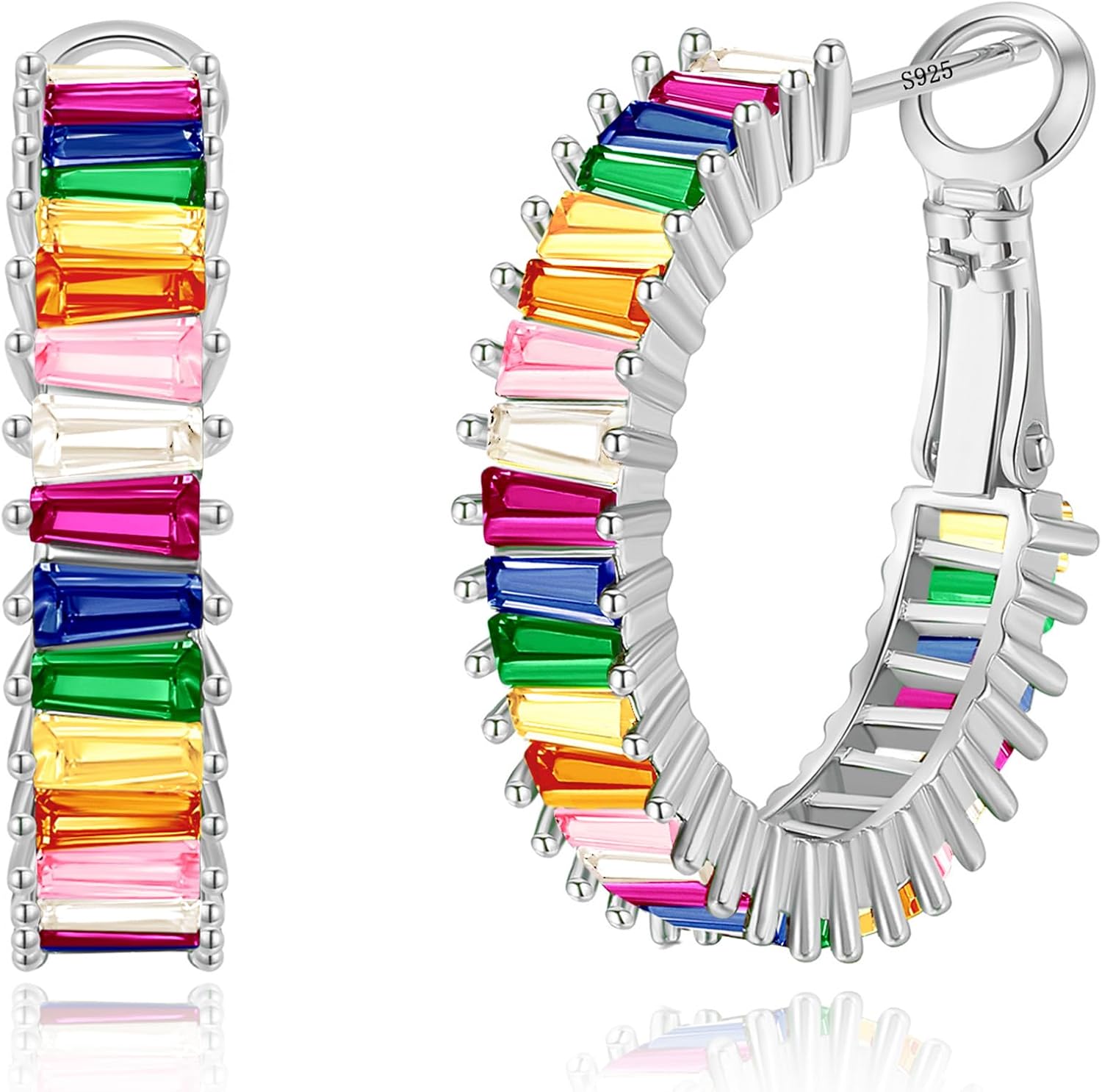 Gold Hoop Earrings for Women, Lightweight Chunky Silver Earrings for Women 14K Real Gold Plated Hoops Earrings Hypoallergenic Earrings Jewelry - 我的商店我的商店我的商店