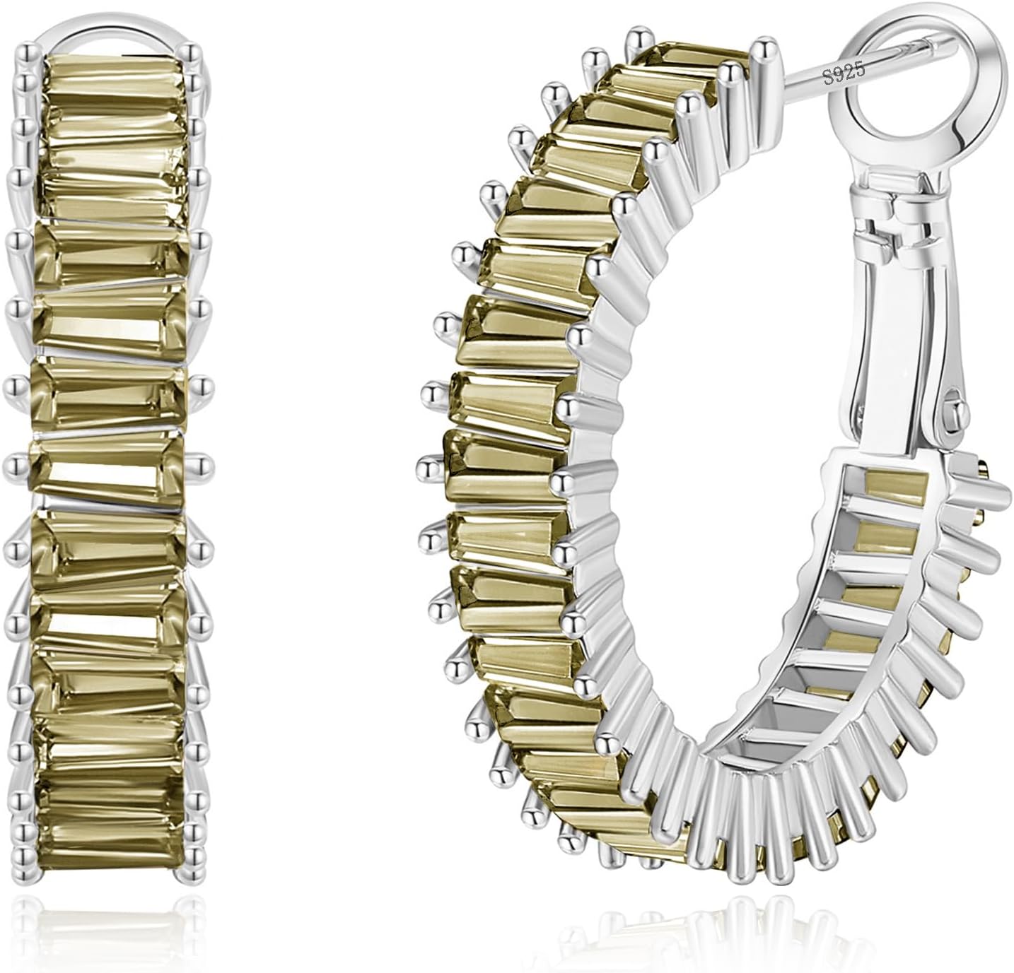 Gold Hoop Earrings for Women, Lightweight Chunky Silver Earrings for Women 14K Real Gold Plated Hoops Earrings Hypoallergenic Earrings Jewelry - 我的商店我的商店我的商店