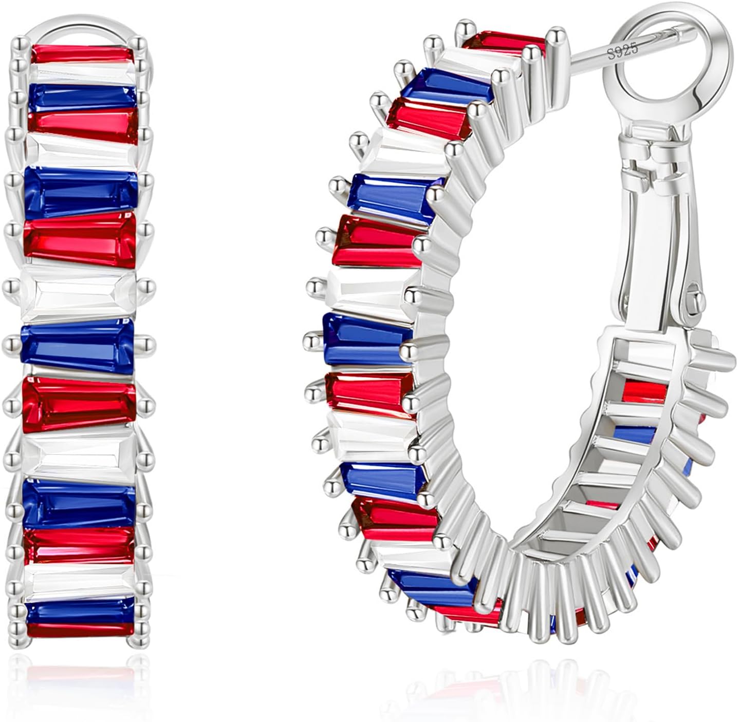 Gold Hoop Earrings for Women, Lightweight Chunky Silver Earrings for Women 14K Real Gold Plated Hoops Earrings Hypoallergenic Earrings Jewelry - 我的商店我的商店我的商店