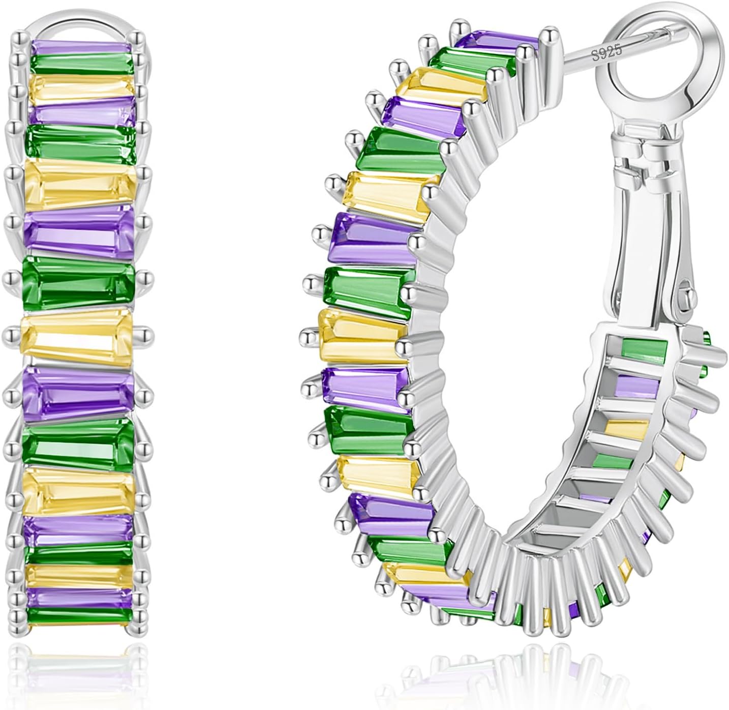 Gold Hoop Earrings for Women, Lightweight Chunky Silver Earrings for Women 14K Real Gold Plated Hoops Earrings Hypoallergenic Earrings Jewelry - 我的商店我的商店我的商店