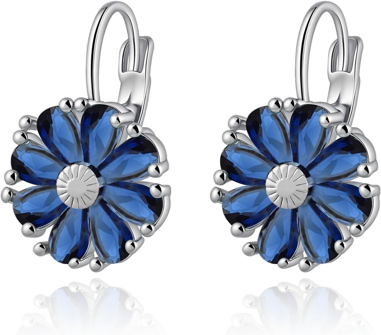 Gold Plated Flower Earrings Birthstone Leverback Earrings Hypoallergenic Vintage Floral Earrings for Women Trendy - 我的商店我的商店我的商店