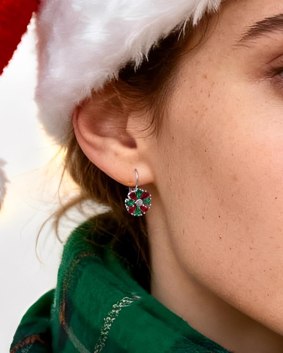 Gold Plated Flower Earrings Birthstone Leverback Earrings Hypoallergenic Vintage Floral Earrings for Women Trendy - 我的商店我的商店我的商店