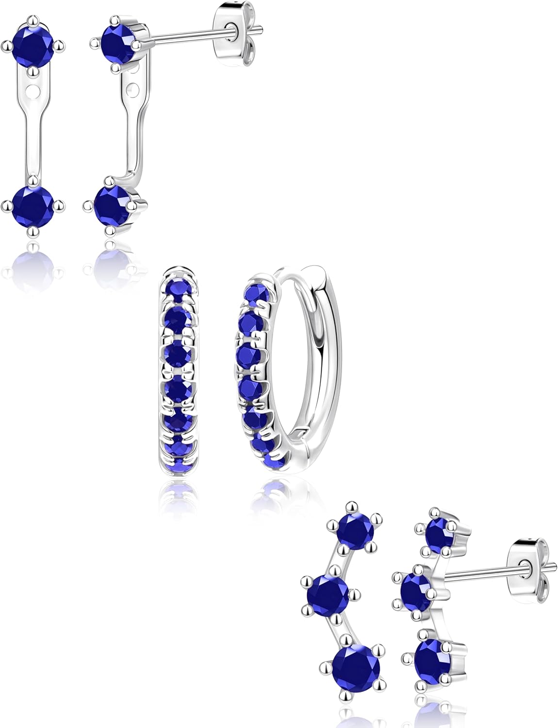 Gold Plated Stud Earrings Stack for Women Trendy, 3 Pairs Small Cute Hoop Jacket Cartilage Earring Set, Fashion Accessories Holiday Western Jewelry Christmas Gifts - 我的商店我的商店我的商店