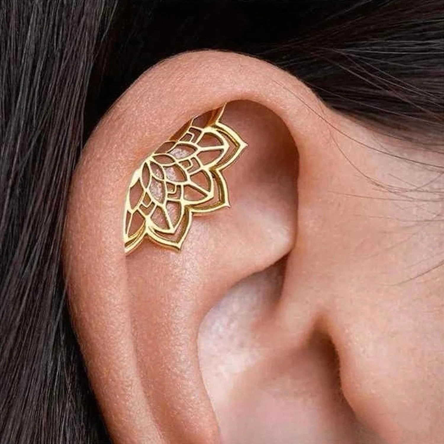 gold-silver-cartilage-helix-earring-for-women-geometric-mandala-lotus-flower-hidden-helix-piercing-earrings-hypoallergenic-cartilage-piercing-earring-jewelry-for-women