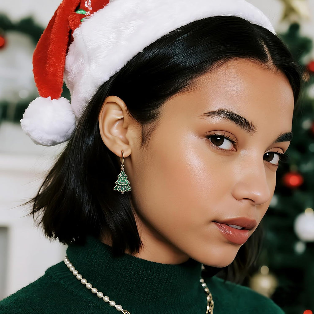 Gold Silver Small Hoop Dangle Earrings for Women, Trendy Dainty Rhinestone CZ Dangling Prom Wedding Leaf Flower Snowflake Butterfly Starfish Fashion Jewelry Gift - 我的商店我的商店我的商店