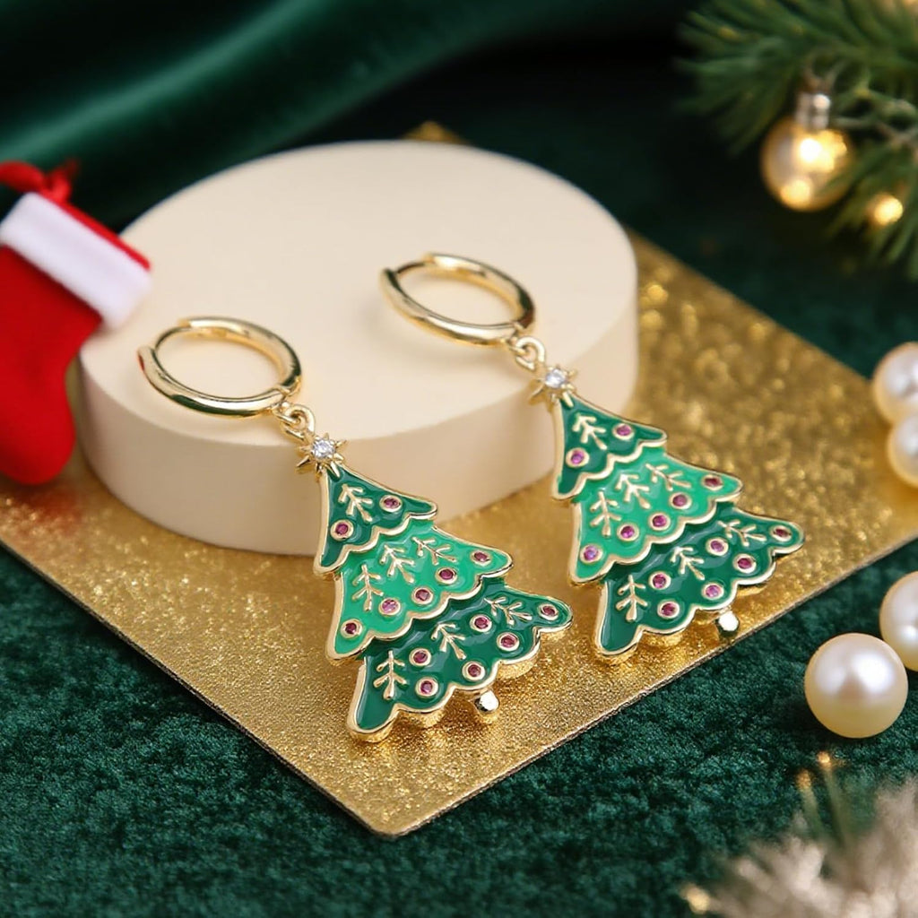 Gold Silver Small Hoop Dangle Earrings for Women, Trendy Dainty Rhinestone CZ Dangling Prom Wedding Leaf Flower Snowflake Butterfly Starfish Fashion Jewelry Gift - 我的商店我的商店我的商店