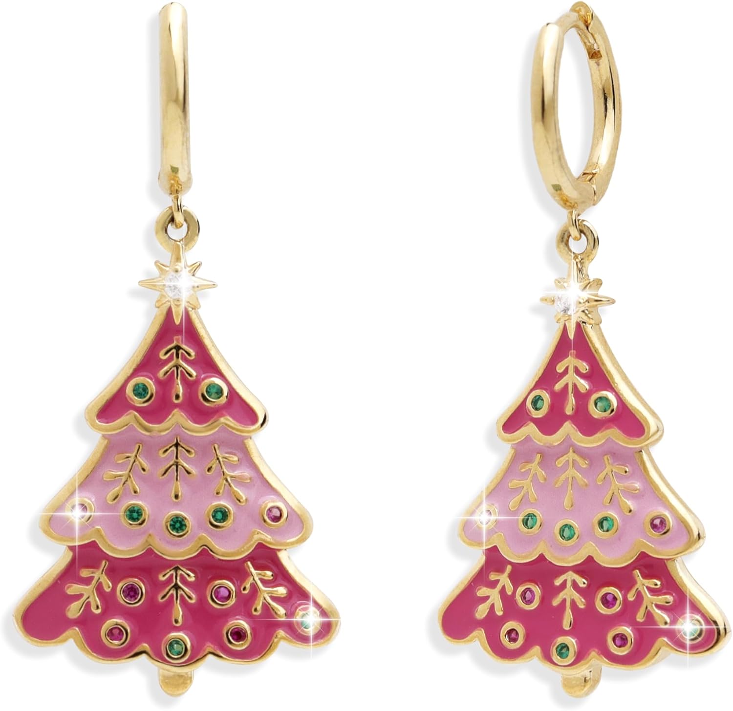 Gold Silver Small Hoop Dangle Earrings for Women, Trendy Dainty Rhinestone CZ Dangling Prom Wedding Leaf Flower Snowflake Butterfly Starfish Fashion Jewelry Gift - 我的商店我的商店我的商店