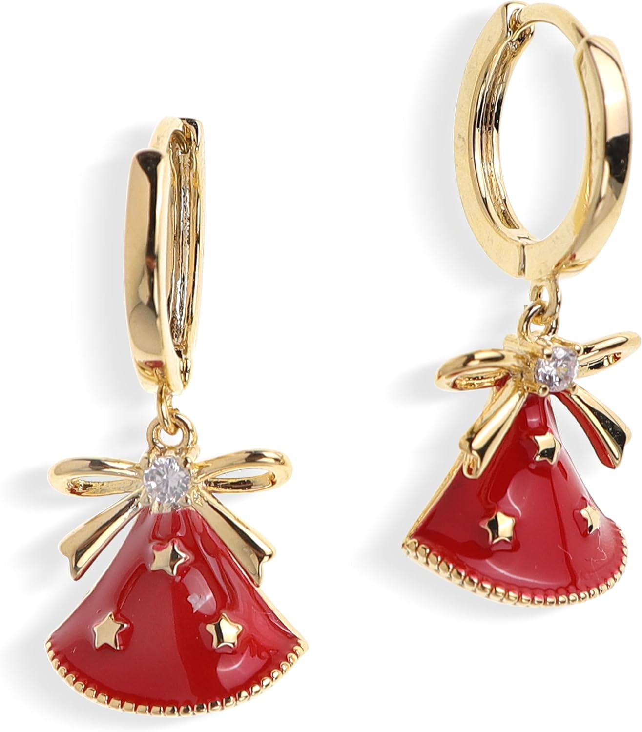 Gold Silver Small Hoop Dangle Earrings for Women, Trendy Dainty Rhinestone CZ Dangling Prom Wedding Leaf Flower Snowflake Butterfly Starfish Fashion Jewelry Gift - 我的商店我的商店我的商店