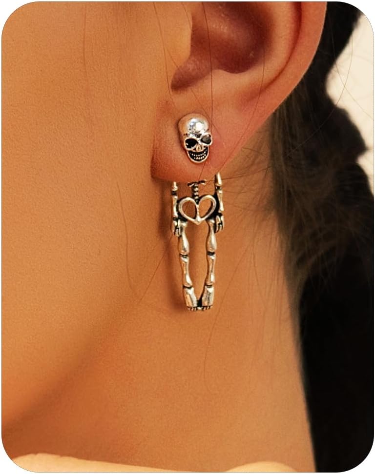 Halloween Earrings Skeleton Skull Dangle BOO Ghost Witch Tassel Terror Knife Earrings - QIAO Crystal我的商店QIAO Crystal