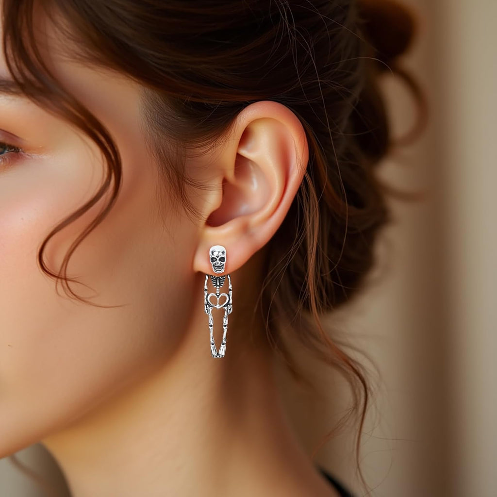 Halloween Earrings Skeleton Skull Dangle BOO Ghost Witch Tassel Terror Knife Earrings - QIAO Crystal我的商店QIAO Crystal