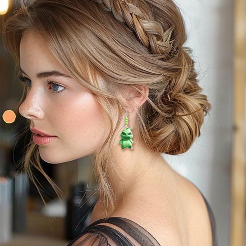 Halloween Ghost Earrings for Women The Nightmare Before Christmas Earrings Christmas Hat Green Ghost Earrings Halloween Accessories Christmas Gifts - QIAO Crystal我的商店QIAO Crystal