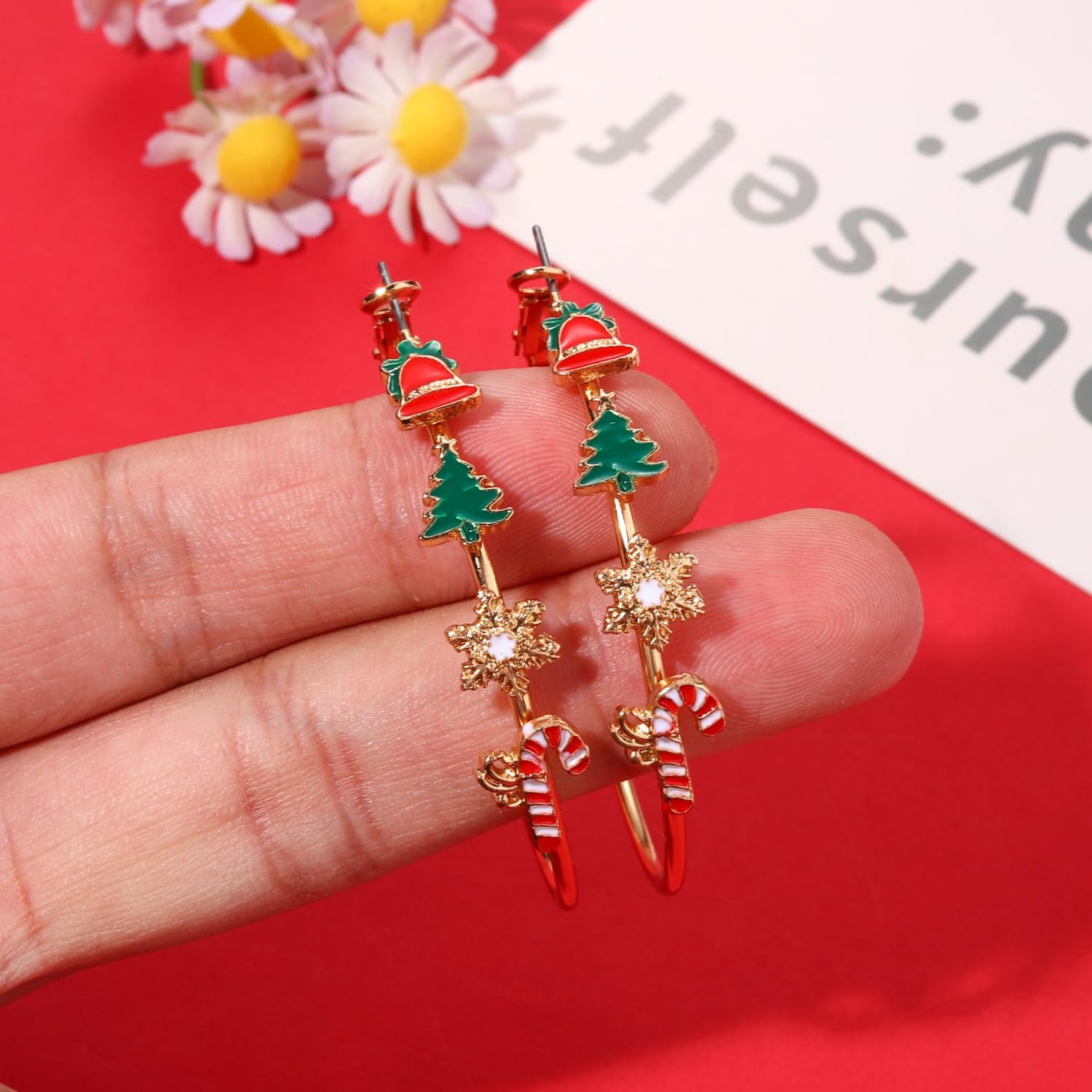 Halloween Thanksgiving Fall Christmas Earrings for Women Festive Holiday Hoop Earrings Costume Party Outfits Holiday Jewelry Gifts - 我的商店我的商店我的商店