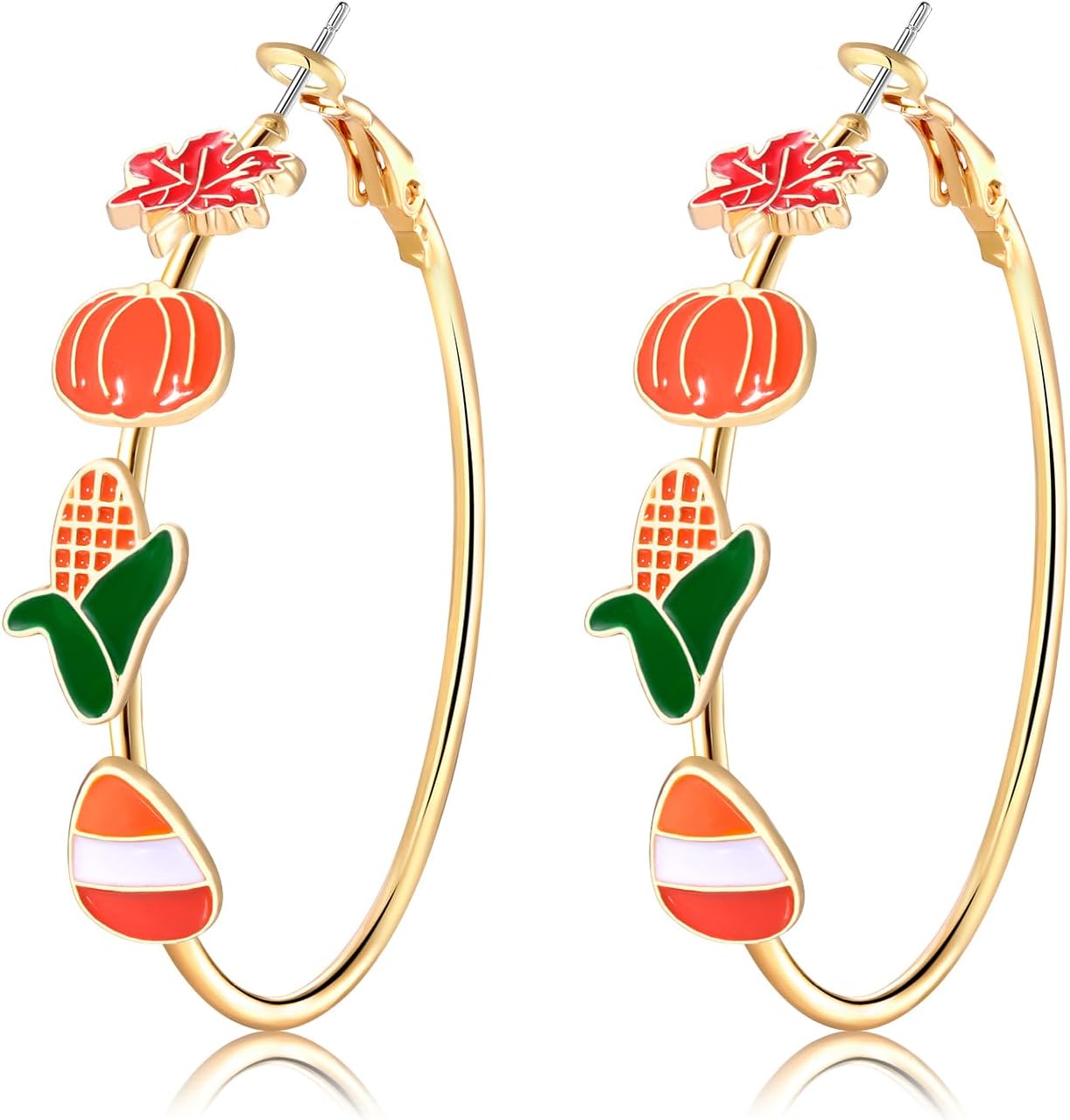 Halloween Thanksgiving Fall Christmas Earrings for Women Festive Holiday Hoop Earrings Costume Party Outfits Holiday Jewelry Gifts - 我的商店我的商店我的商店