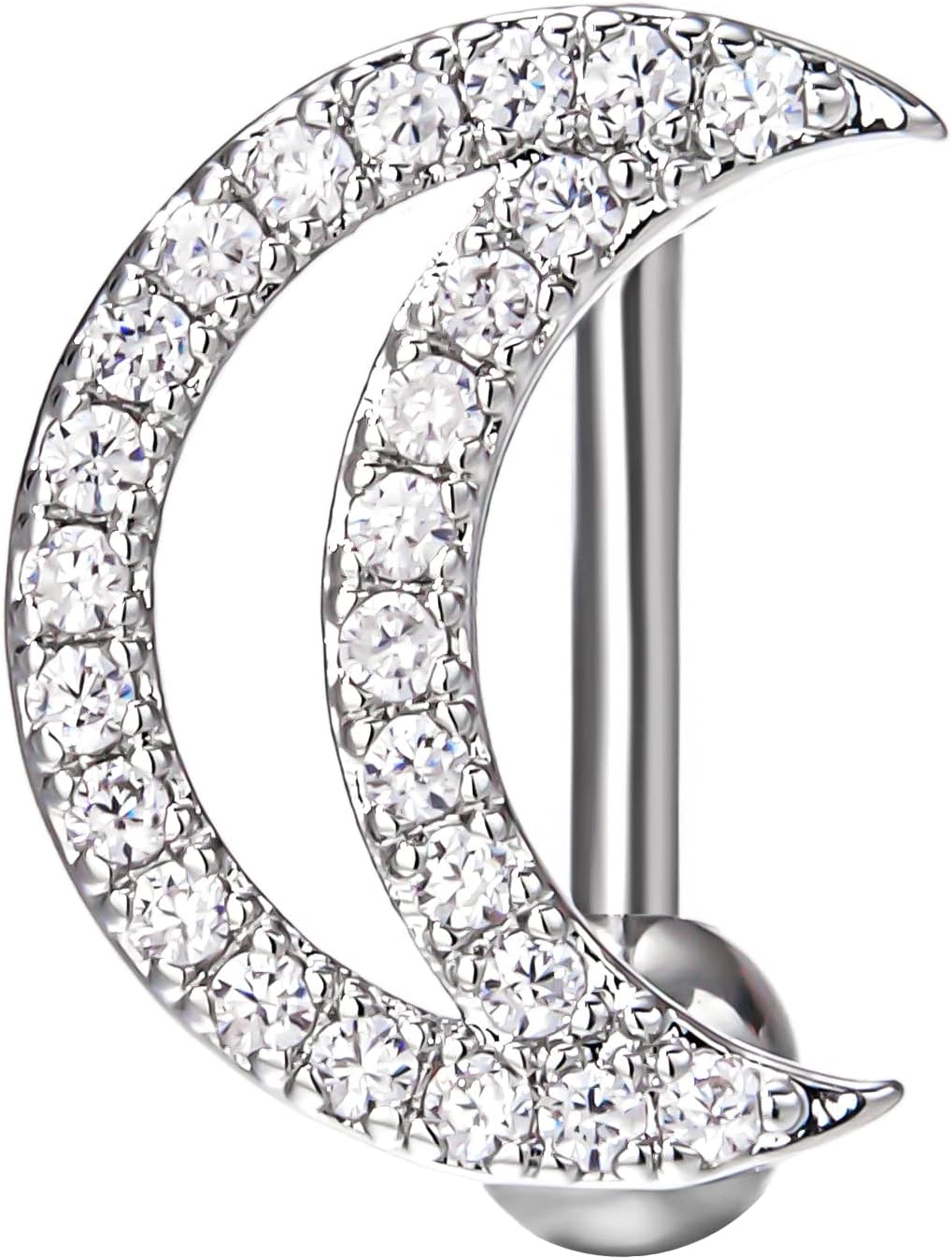 Heart Belly Button Rings CZ Crystal Belly Button Rings 14G Surgical Steel Piercing Jewelry - 我的商店我的商店我的商店