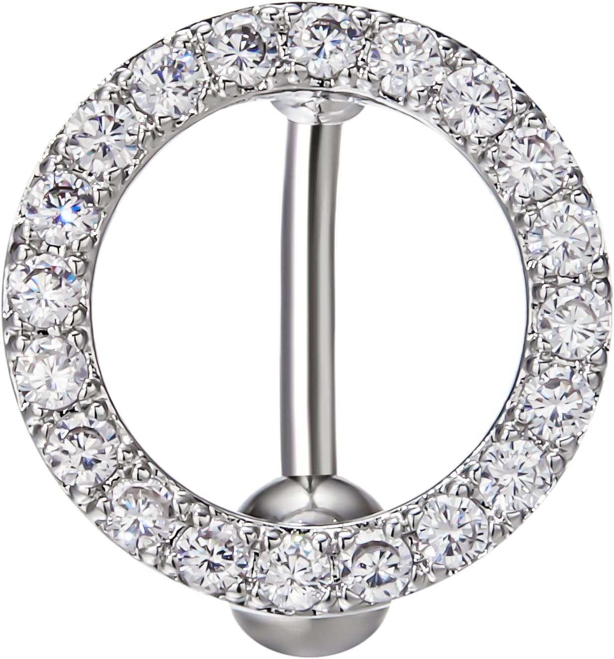 Heart Belly Button Rings CZ Crystal Belly Button Rings 14G Surgical Steel Piercing Jewelry - 我的商店我的商店我的商店