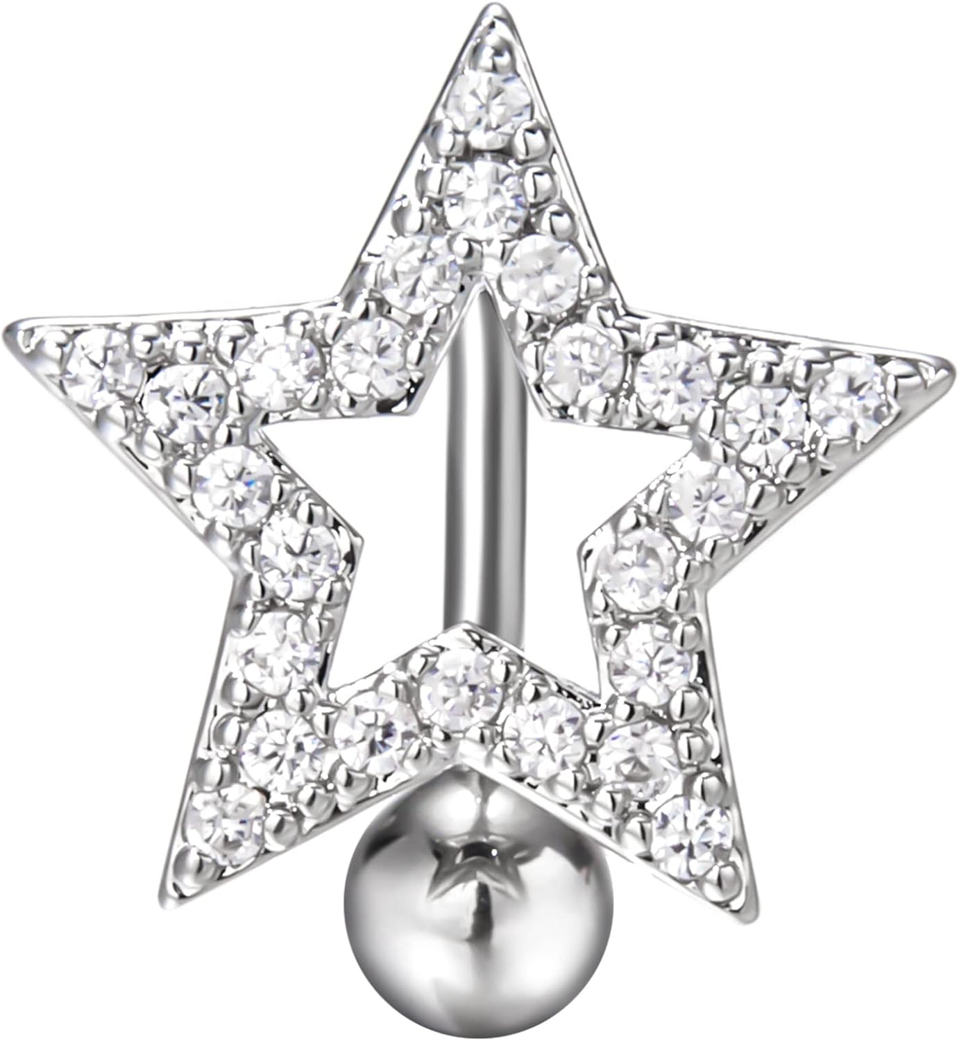 Heart Belly Button Rings CZ Crystal Belly Button Rings 14G Surgical Steel Piercing Jewelry - 我的商店我的商店我的商店