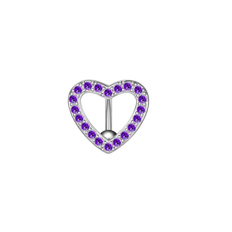 Heart Belly Button Rings CZ Crystal Belly Button Rings 14G Surgical Steel Piercing Jewelry - QIAO Crystal我的商店QIAO Crystal