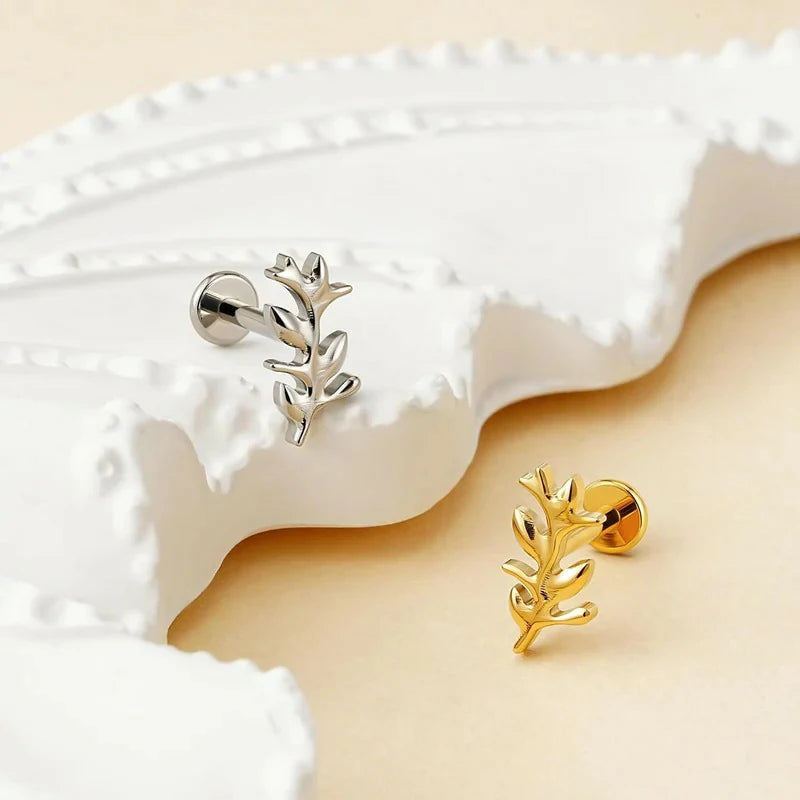 1PC Threadless Flat Back Stud ASTM F136 Titanium Cartilage Piercing Jewelry Stud