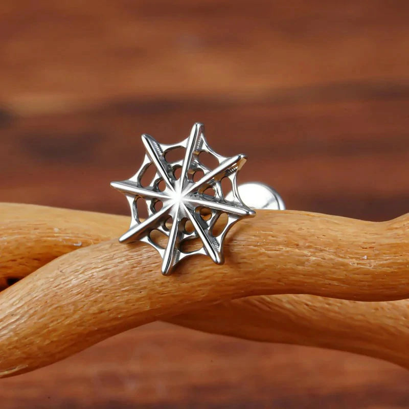 Halloween Screw ASTM F136 Titanium Gothic Studs Hypoallergenic Flatback Cartilage